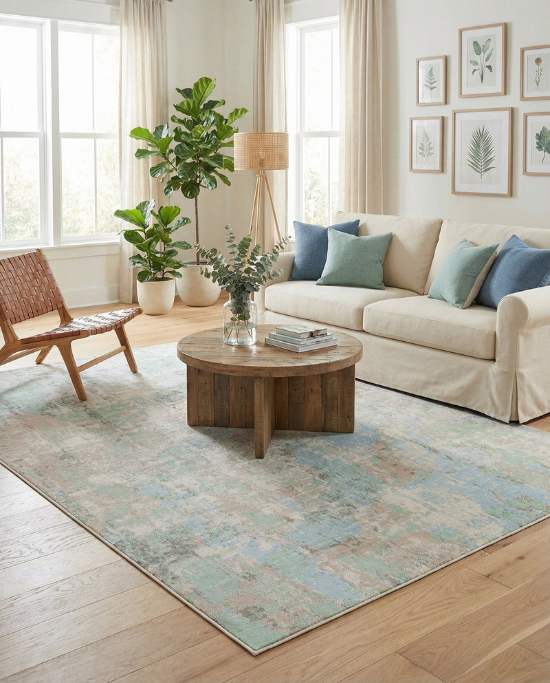 Lagoon Oasis Collection Area Rug -  Seagrass Rectangle Teal  lifestyle 26
