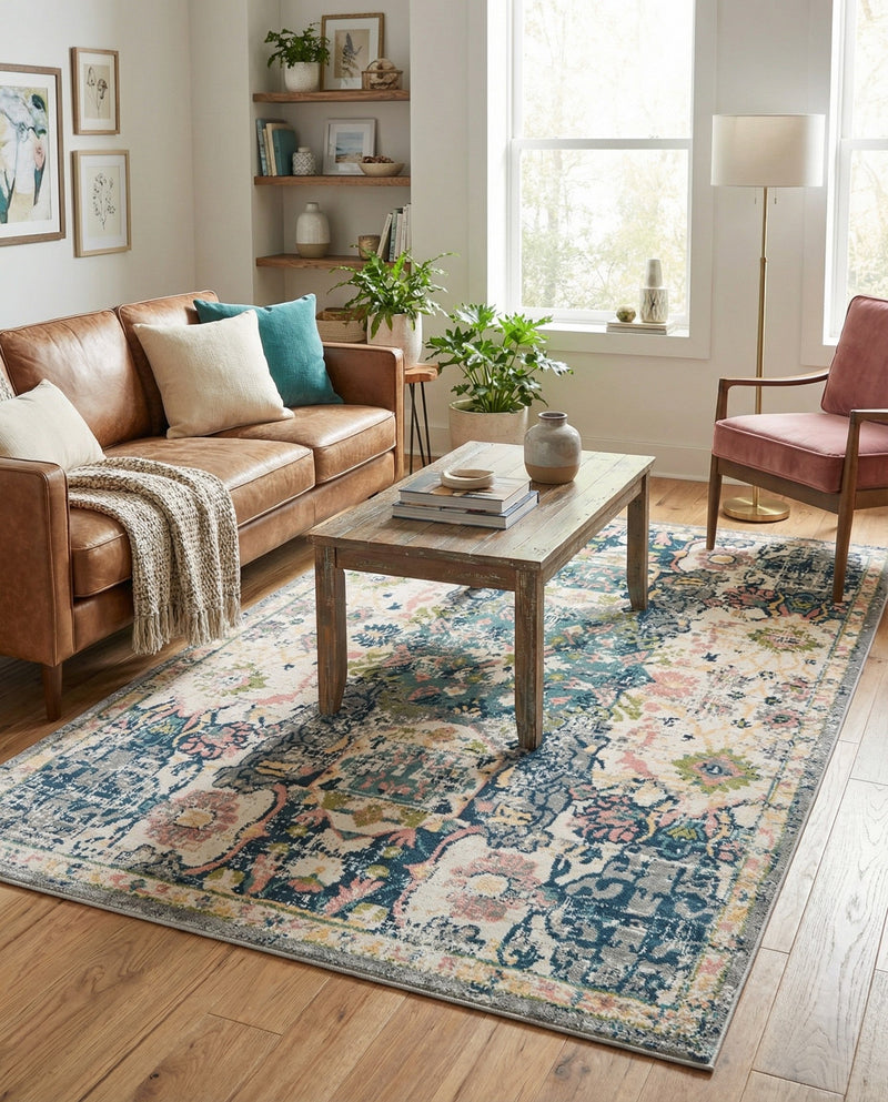 Savannah Elegance Collection Area Rug -  Azalea Rectangle Ivory  lifestyle 13