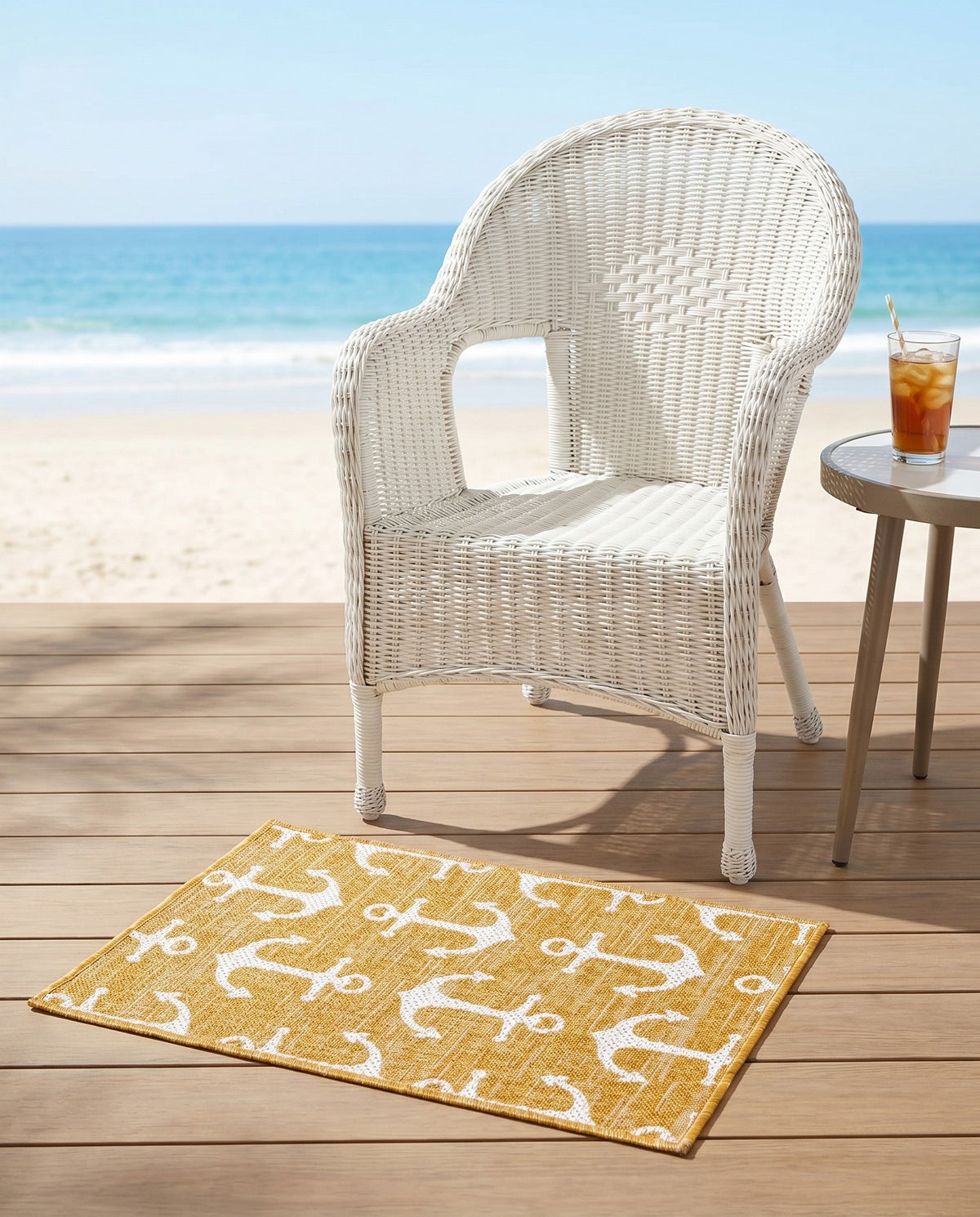 Seaside Haven Rugs Collection Area Rug - Sapphire (Yellow) Rectangle Yellow  lifestyle 13