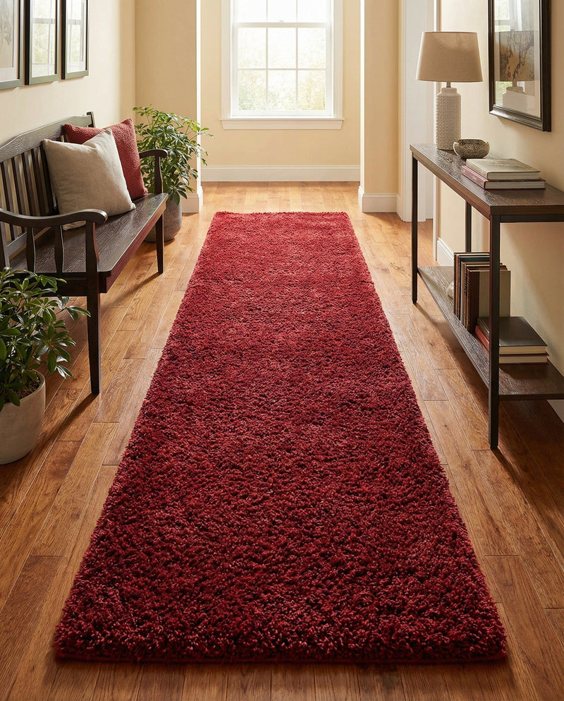Plush Oasis Collection Area Rug - Serenity (Cherry Red) Runner Cherry Red  lifestyle 53