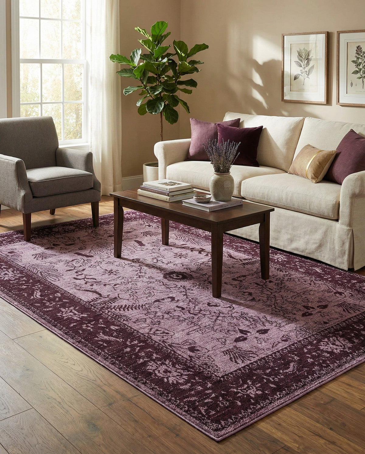 Horizon Collection Area Rug -  Apex (Purple) Rectangle Purple  lifestyle 11