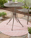 Garden Lattice Charm Collection Area Rug -  Pergola (Pink) Round Pink  lifestyle 59
