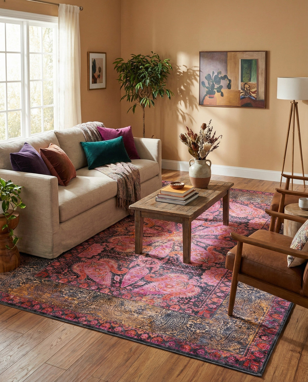 Maranta Collection Area Rug - Paramaribo Rectangle Pink  lifestyle 8