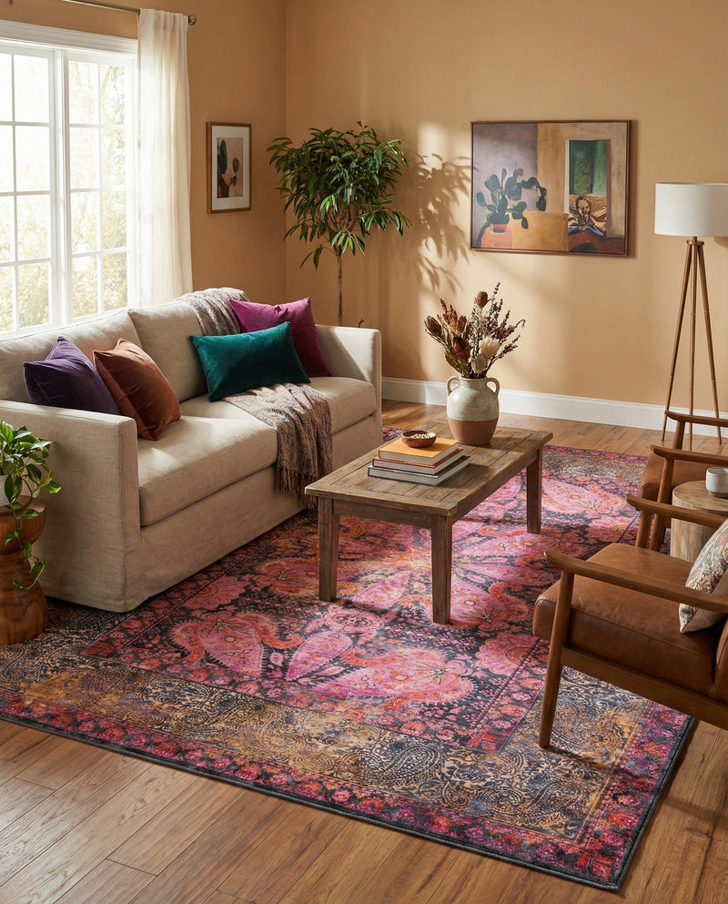 Maranta Collection Area Rug - Paramaribo Rectangle Pink  lifestyle 8