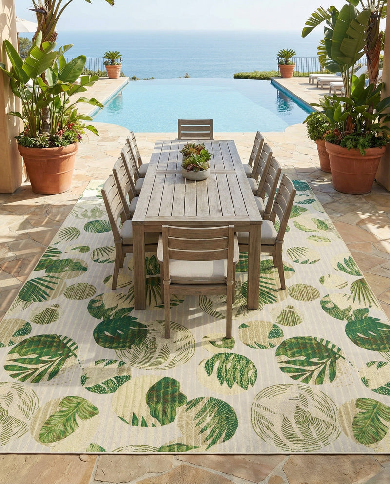 Seaside Blooms Collection Area Rug -  Ivy Rectangle Green  lifestyle 67