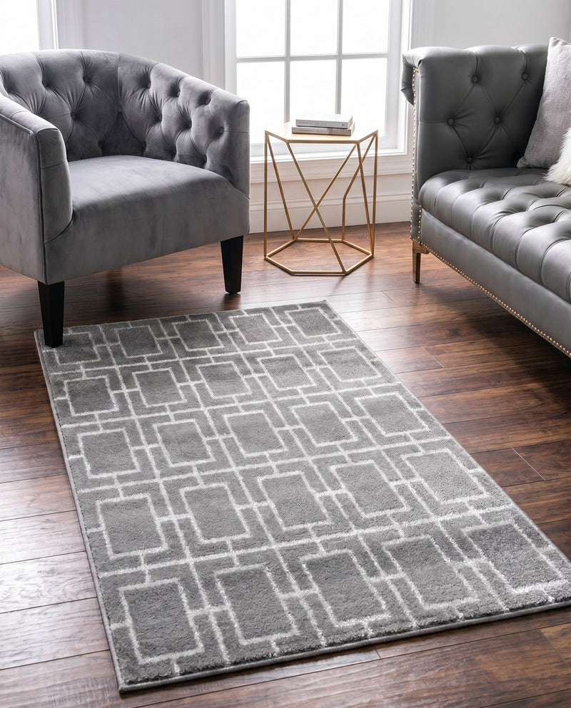 Hollywood Luxe Collection Area Rug -  Beverly (Gray Silver) Rectangle Gray Silver  lifestyle 18