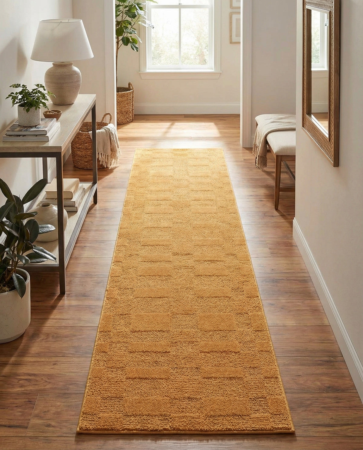 Haven Tapestry Collection Area Rug -  SereneCove Runner Goldenrod Glow  lifestyle 98
