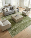 Dover Terrace Collection Area Rug -  Lagoon (Green) Square Green  lifestyle 28