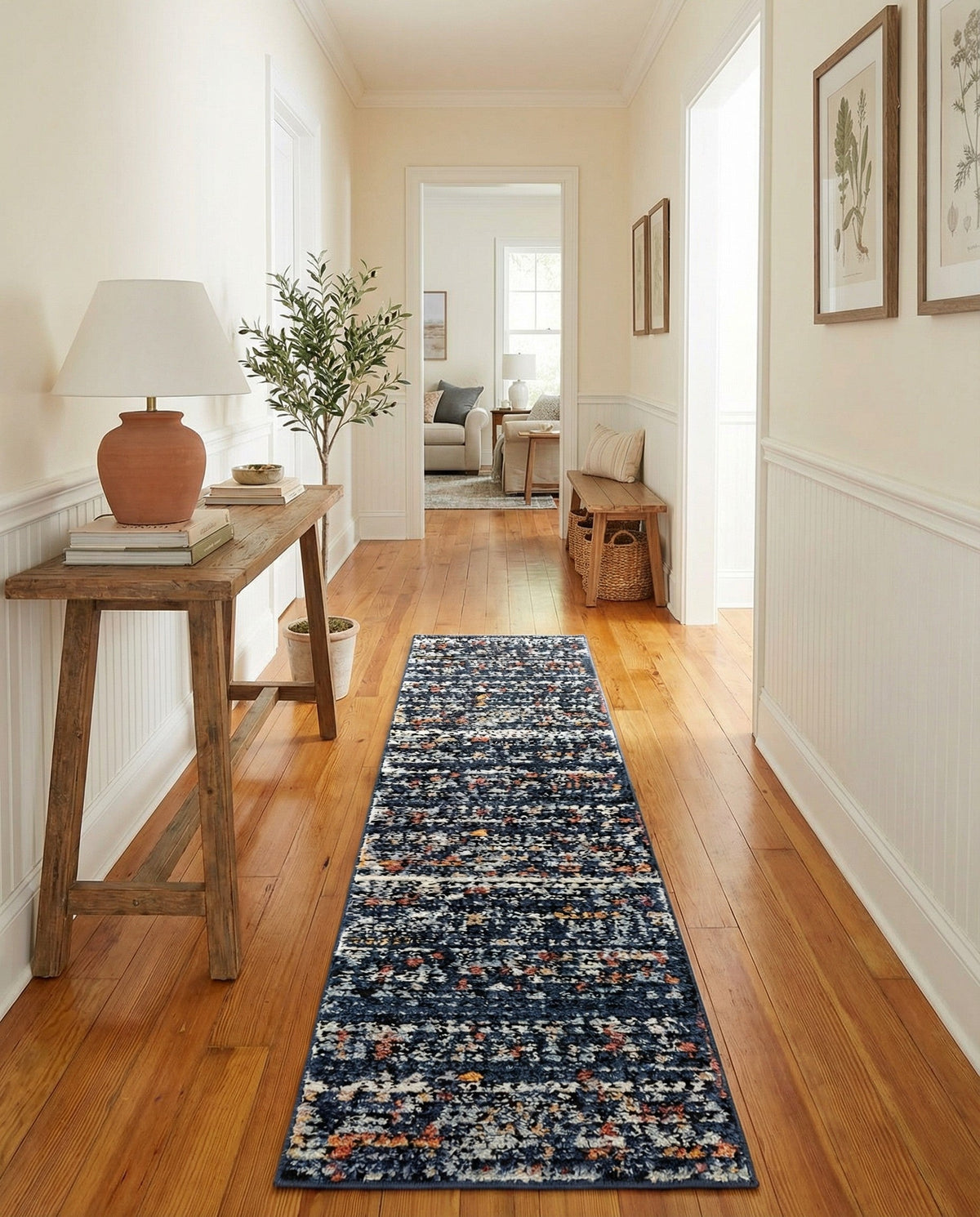 Tangier Treasures Collection Area Rug -  Marrakech Runner Navy Blue  lifestyle 177