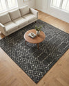 Marrakesh Lattice Collection Area Rug - Casablanca (Charcoal Gray) Square Charcoal Gray  lifestyle 76