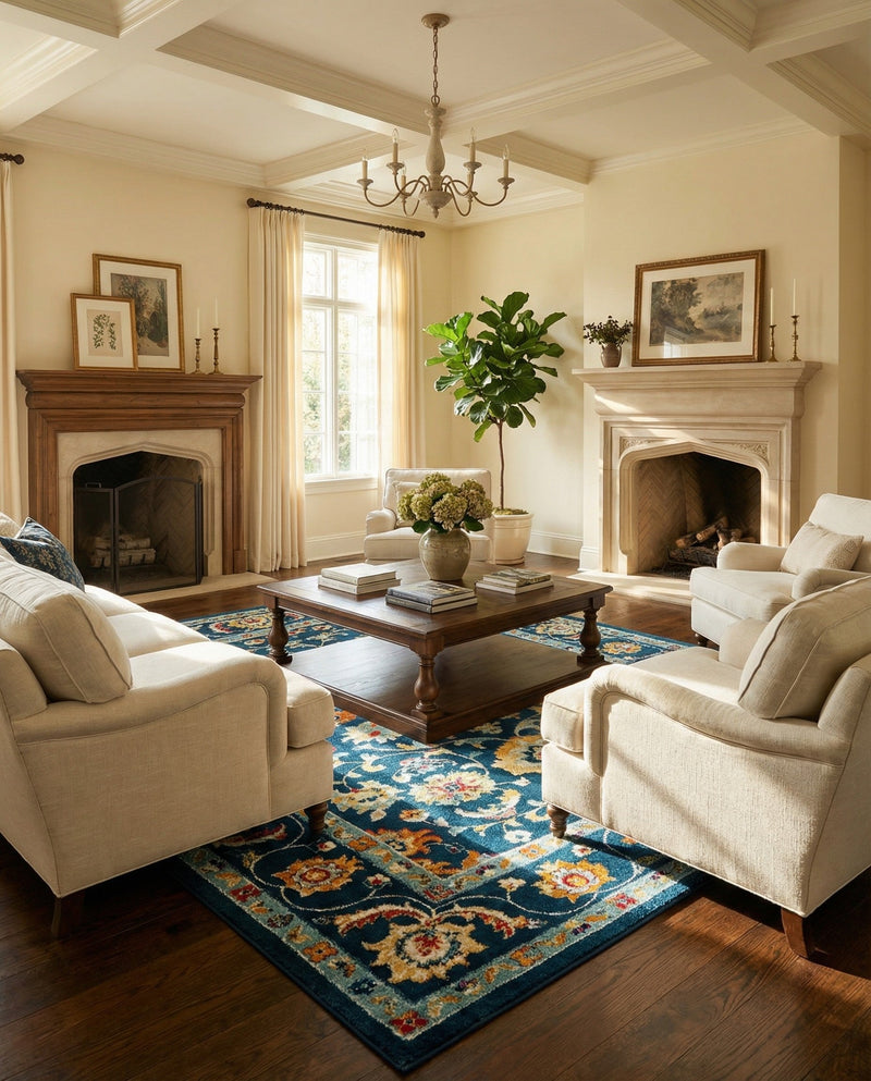 Adriana Terrace Collection Area Rug -  Positano (Navy Blue) Rectangle Navy Blue  lifestyle 8