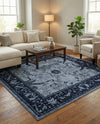 Horizon Collection Area Rug -  Apex (Blue) Square Blue  lifestyle 34