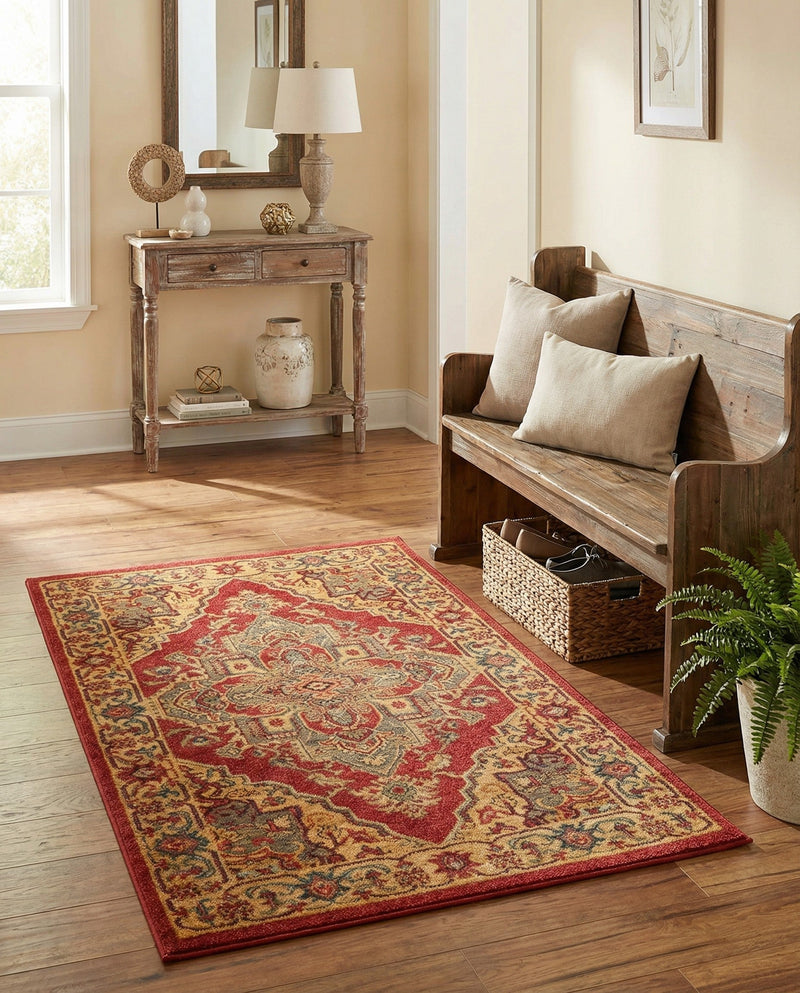 Persian Elegance Collection Area Rug -  Golestan Rectangle Red  lifestyle 35