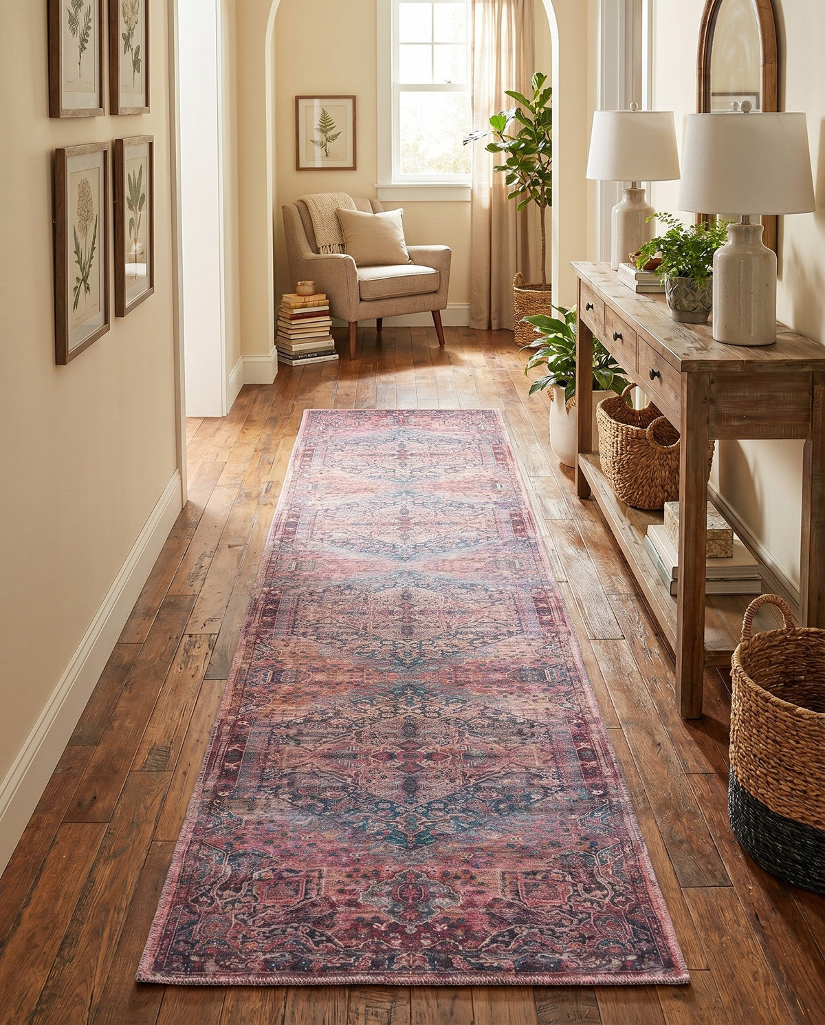 Zahara Oasis Collection Area Rug -  Agadir Runner Antique Rust Red  lifestyle 96
