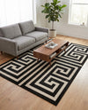 Aegean Labyrinth Collection Area Rug -  Mykonos Rectangle Black  lifestyle 38