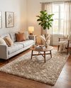 Berber Lattice Shag Collection Area Rug - Atlas (Light Brown) Rectangle Light Brown  lifestyle 14