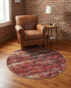 Sahara Essence Collection Area Rug - Oasis (Rust Red) Round Rust Red  lifestyle 40