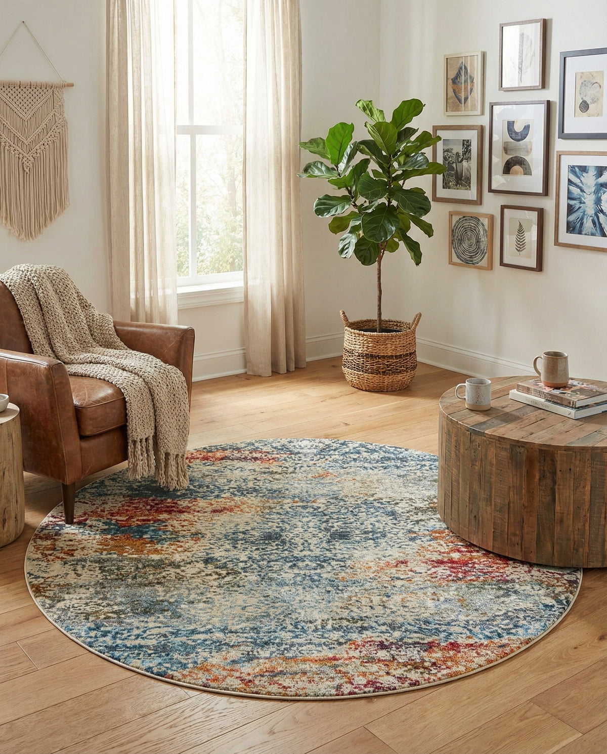 Caribbean Breeze Collection Area Rug -  Isla Round Cream  lifestyle 116
