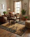 Bistro Lounge Collection Area Rug -  Lungo Square Beige  lifestyle 80