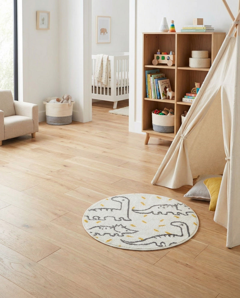 Wonder Tykes Collection Area Rug -  Jamboree Round Ivory  lifestyle 33
