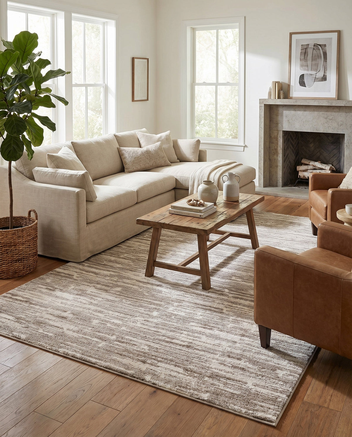 Sienna Collection Area Rug -  Rome Rectangle Ivory  lifestyle 79