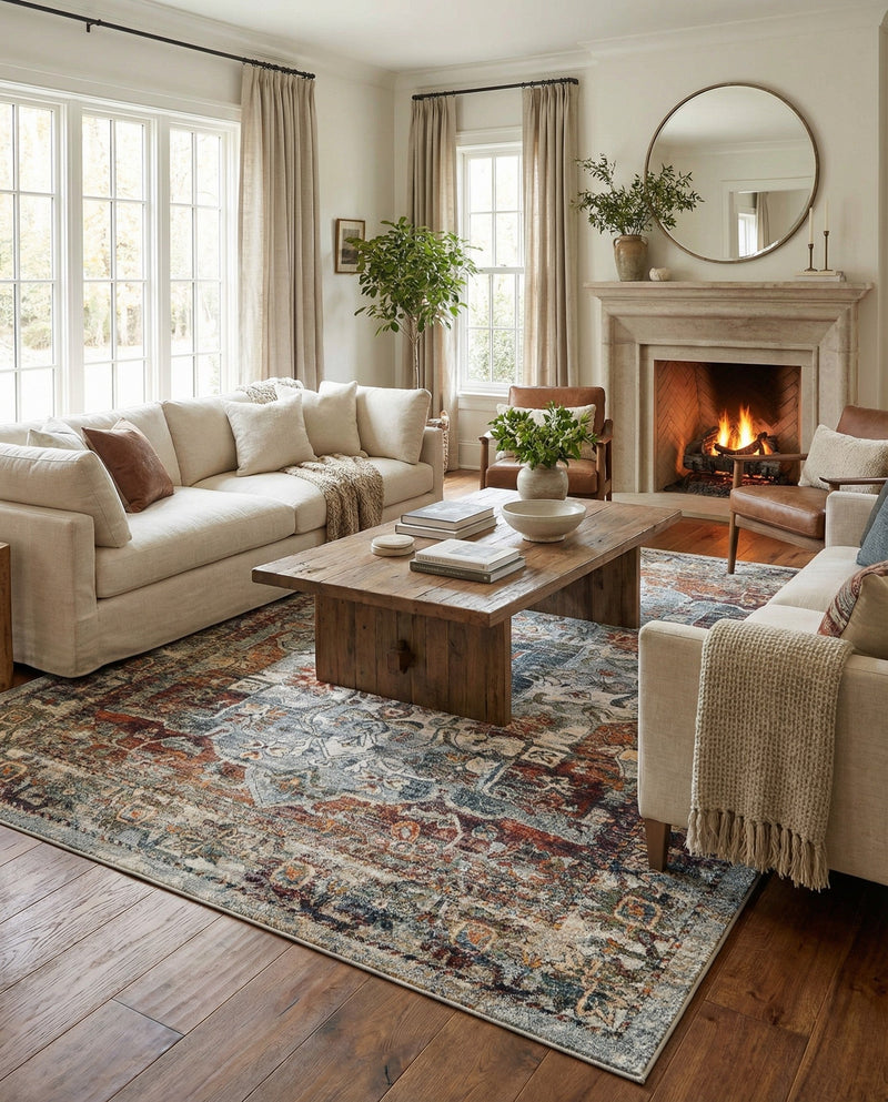 Savannah Soiree Collection Area Rug -  Everglade (Ivory) Rectangle Ivory  lifestyle 7