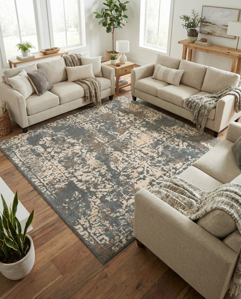 Gobi Sands Collection Area Rug - Dunhuang Square Gray  lifestyle 50