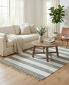 Tassel Trail Collection Area Rug - Pathway (Gray) Rectangle Gray  lifestyle 19