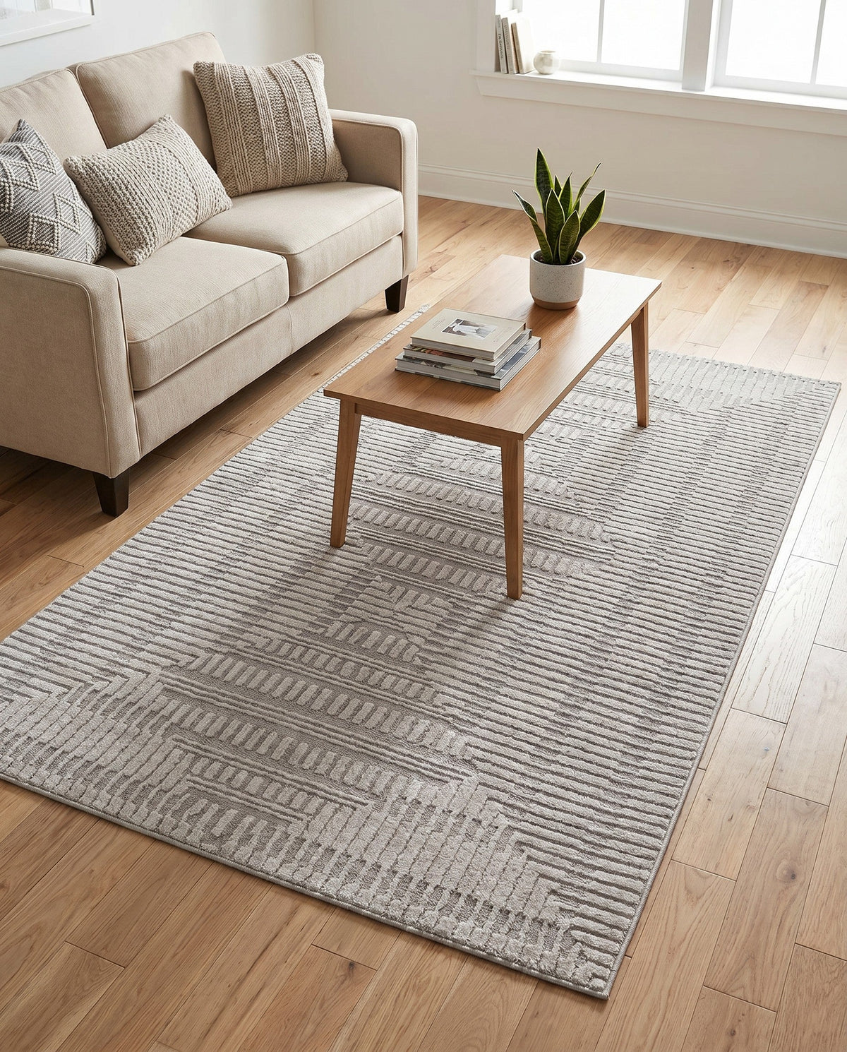 Haven Tapestry Collection Area Rug -  TranquilGlade Rectangle Twilight Stone Gray  lifestyle 2