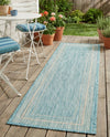 Terrace Fringe Collection Area Rug - Veranda (Aquamarine) Runner Aquamarine  lifestyle 70