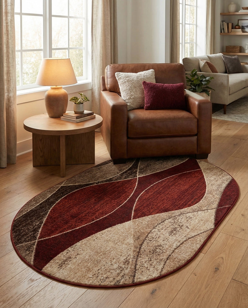 Autumn Meadow Collection Area Rug -  Emberglow Oval Multi  lifestyle 72