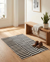 Soho Elegance Collection Area Rug -  Hudson (Black) Rectangle Black  lifestyle 18