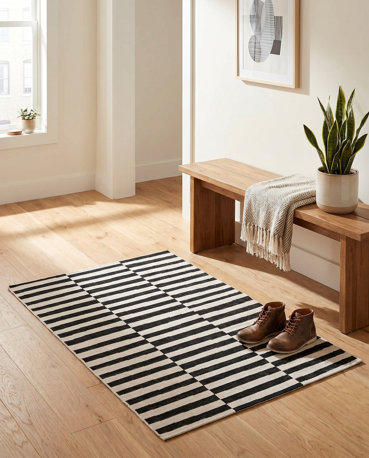 Soho Elegance Collection Area Rug -  Hudson (Black) Rectangle Black  lifestyle 18