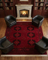 Samarkand Elegance Collection Area Rug -  Fergana Square Red  lifestyle 78