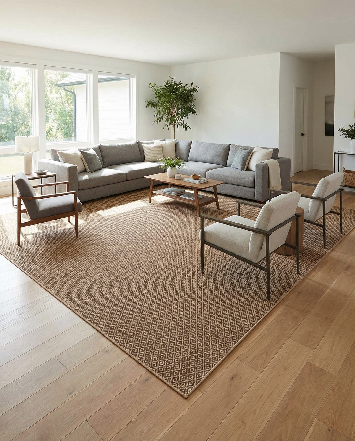 Sahara Sands Collection Area Rug -  Amarna Square Brown and Natural  lifestyle 49