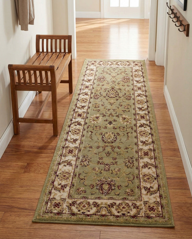 Jaipur Elegance Collection Area Rug -  Nahargarh (Green) Runner Green  lifestyle 78