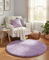 Plush Oasis Collection Area Rug - Serenity (Lilac) Round Lilac  lifestyle 51