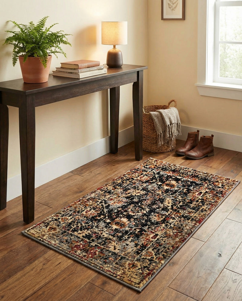 Neptune Elegance Collection Area Rug -  Galatea (Black) Rectangle Black  lifestyle 21
