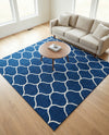 Trellis Mosaic Collection Area Rug -  Pergolatown (Navy Blue) Square Navy Blue  lifestyle 74