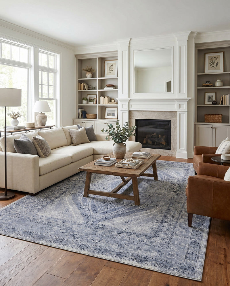Coastal Manor Collection Area Rug -  Seagrove Rectangle Dark Blue  lifestyle 24