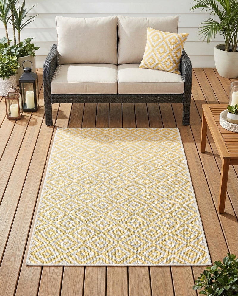 Urban Oasis Rugs Collection Area Rug -  Rooftop (Yellow Ivory) Rectangle Yellow Ivory  lifestyle 11