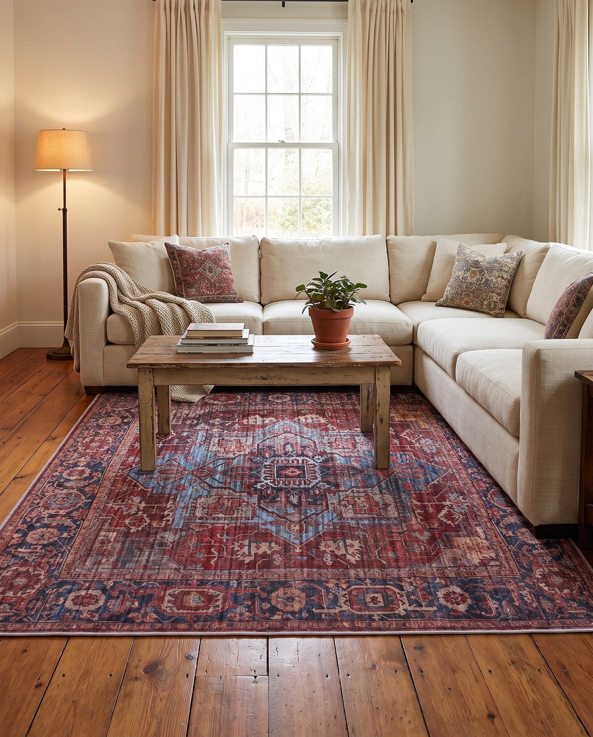 Zahara Oasis Collection Area Rug -  Essaouira Square Rust Red  lifestyle 78