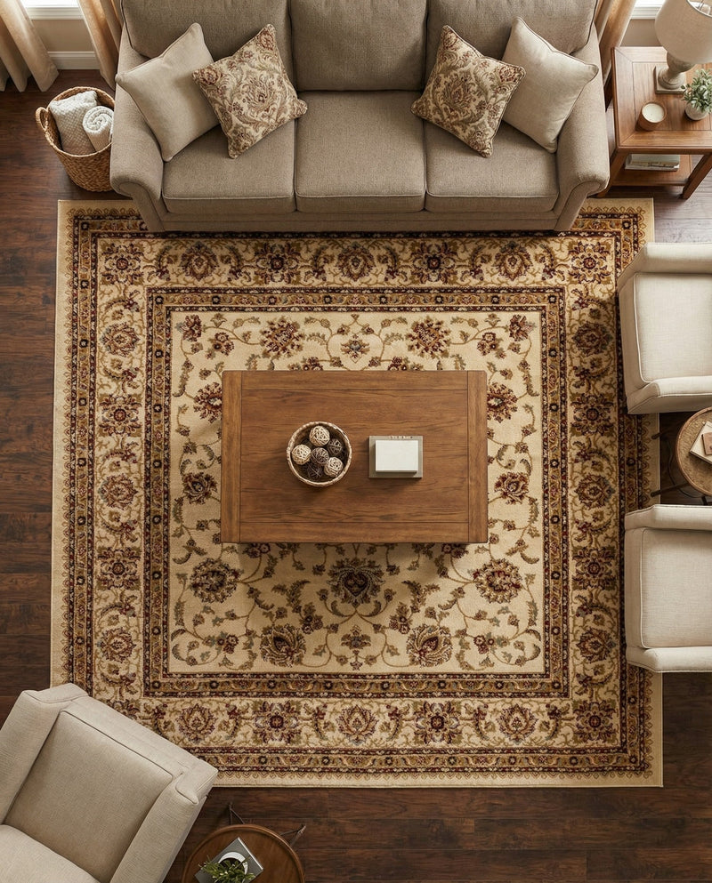 Jaipur Elegance Collection Area Rug -  Nahargarh (Cream) Square Cream  lifestyle 88