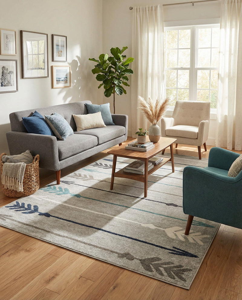 Autumn Meadow Collection Area Rug -  Junipervale Rectangle Light Gray  lifestyle 33