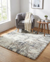 Cozy Haven Shag Collection Area Rug -  Tranquility (Pebble Gray) Square Pebble Gray  lifestyle 26