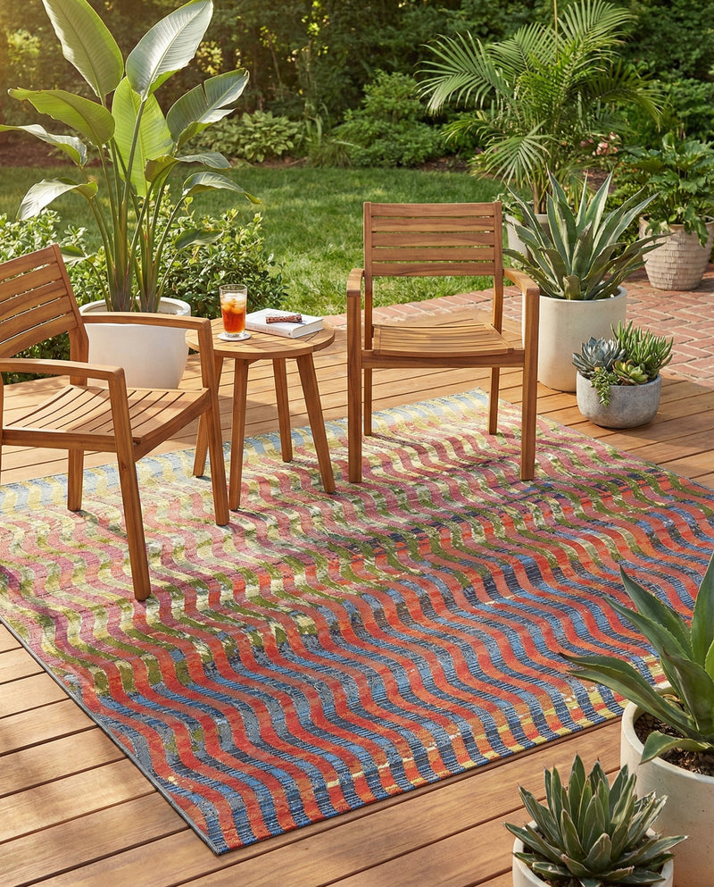 Urban Terrace Collection Area Rug -  Walkway Square Multi  lifestyle 37