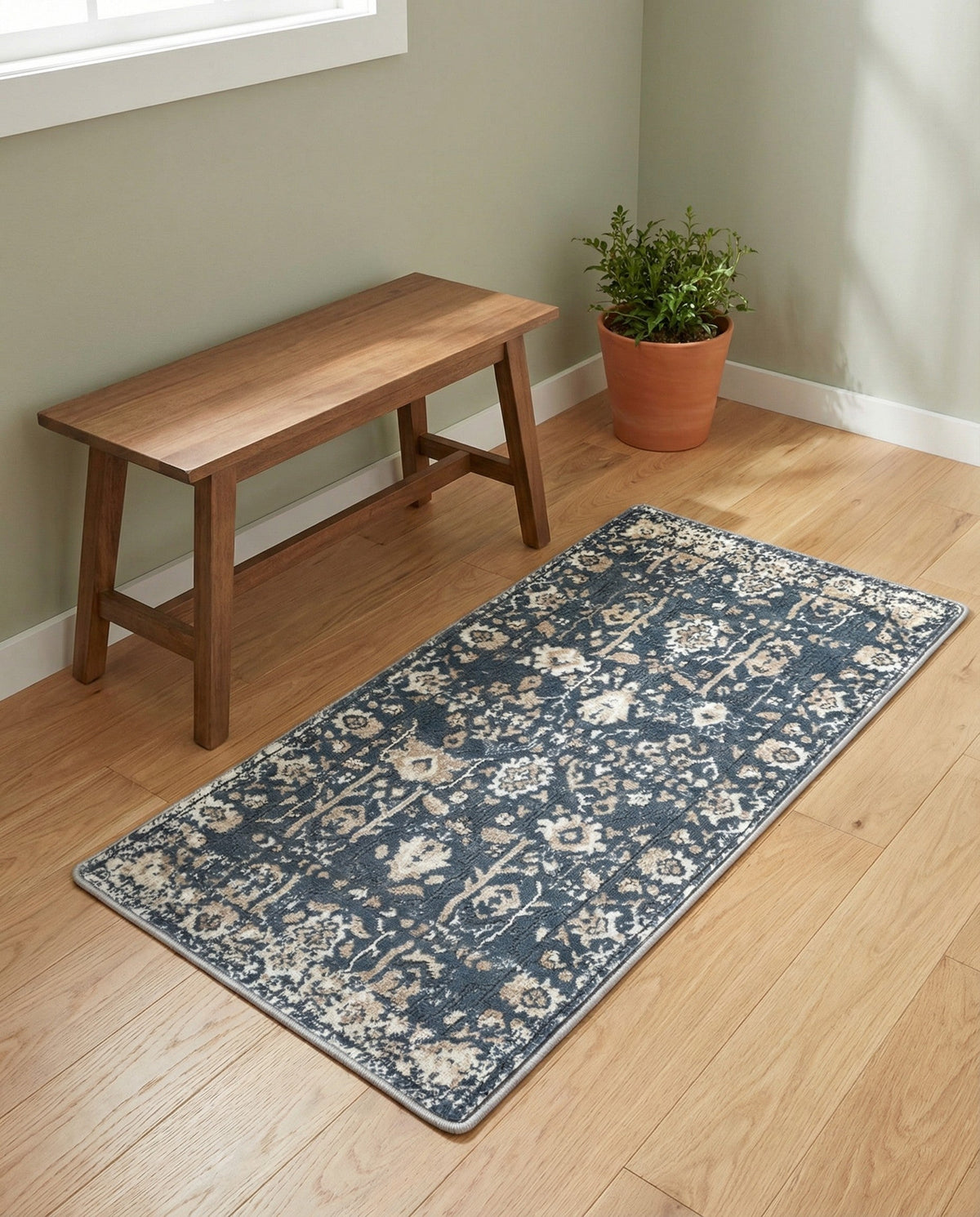 Cascade Range Collection Area Rug -  Shasta (Blue) Runner Blue  lifestyle 126