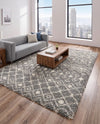 Berber Lattice Shag Collection Area Rug - Atlas (Gray) Rectangle Gray  lifestyle 10
