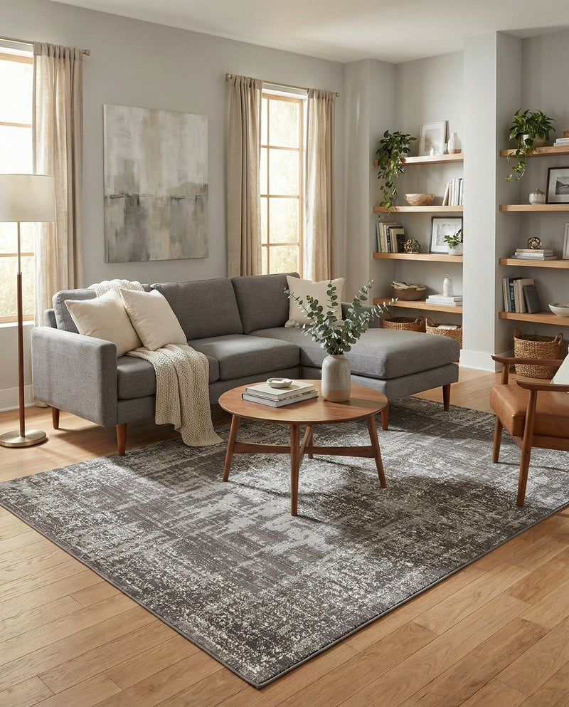 Copenhagen Comfort Collection Area Rug -  Helsingør Rectangle Dark Gray  lifestyle 17