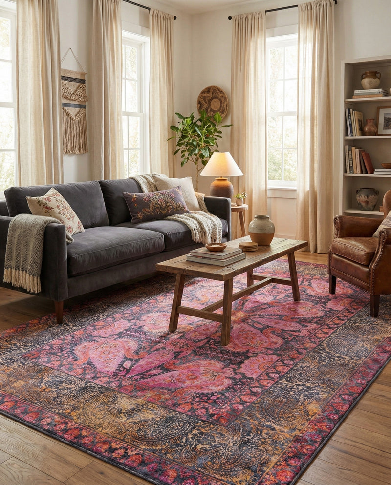 Maranta Collection Area Rug - Paramaribo Rectangle Pink  lifestyle 10